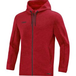 Jako Premium Basics Kapuzenjacke - rot meliert