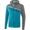 Erima 5-C Trainingsjacke Mit Kapuze - oriental blue mel./grey mel./white