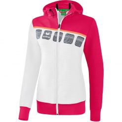 Erima 5-C Trainingsjacke Mit Kapuze - white/love rose/peach