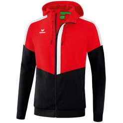 Erima Squad Tracktop Jacke Mit Kapuze - red/black/white