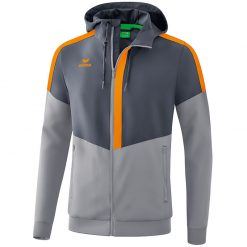 Erima Squad Tracktop Jacke Mit Kapuze - slate grey/monument grey/new orange