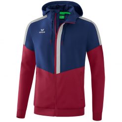 Erima Squad Tracktop Jacke Mit Kapuze - new navy/bordeaux/silver grey