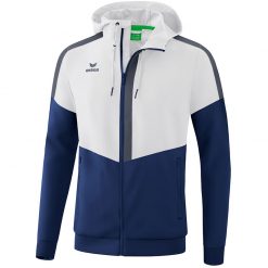 Erima Squad Tracktop Jacke Mit Kapuze - white/new navy/slate grey