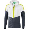 Erima Squad Trainingsjacke Mit Kapuze - white/slate grey/bio lime