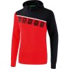 Erima 5-C Kapuzensweatshirt - red/black/white