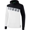 Erima 5-C Kapuzensweatshirt - white/black/dark grey