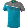 Erima 5-C T-Shirt - oriental blue mel./grey mel./white