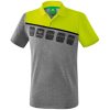 Erima 5-C Poloshirt - grey melange/lime pop/black