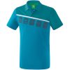 Erima 5-C Poloshirt - oriental blue/colonial blue/white