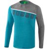 Erima 5-C Longsleeve - oriental blue mel./grey mel./white