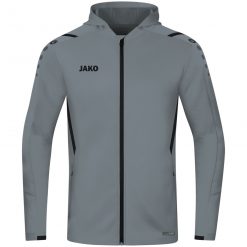 Jako Challenge Trainingsjacke mit Kapuze - steingrau/schwarz